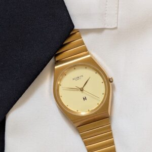 Allwyn Quartz Brushed Metal Gold Watch